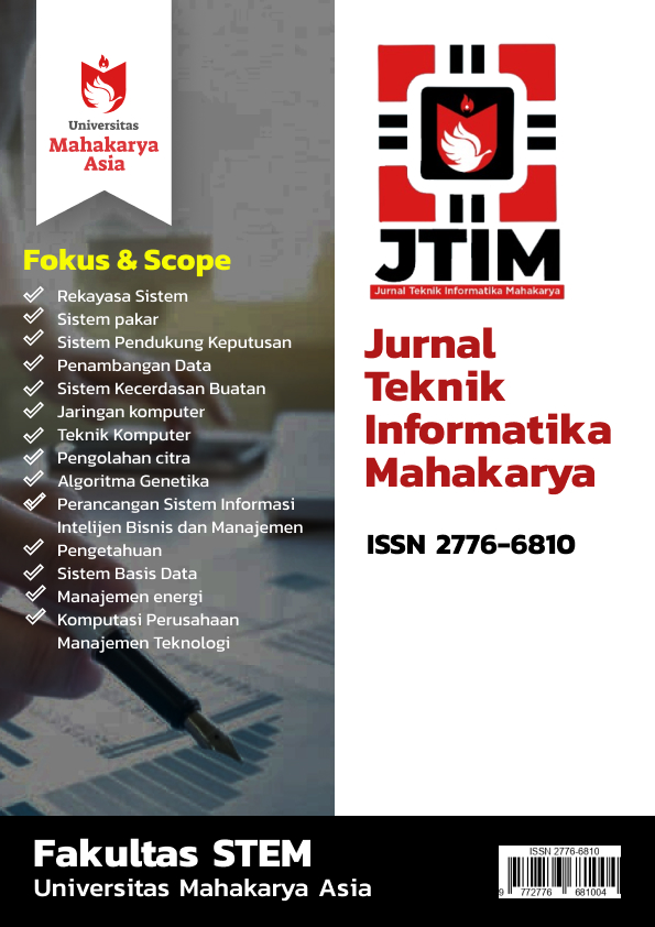 					Lihat Vol 7 No 2 (2024): Jurnal Teknik Informatika Mahakarya (JTIM)
				